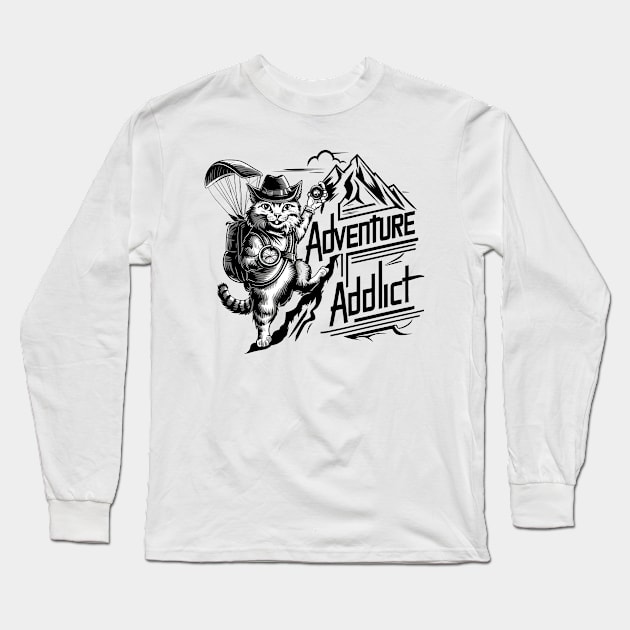 Adventure Addict Long Sleeve T-Shirt by Starart Designs